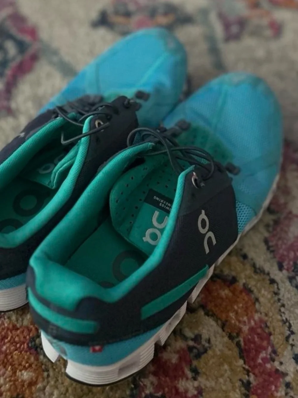 On Cloud Women's Athletic Running Shoes - Teal/Black